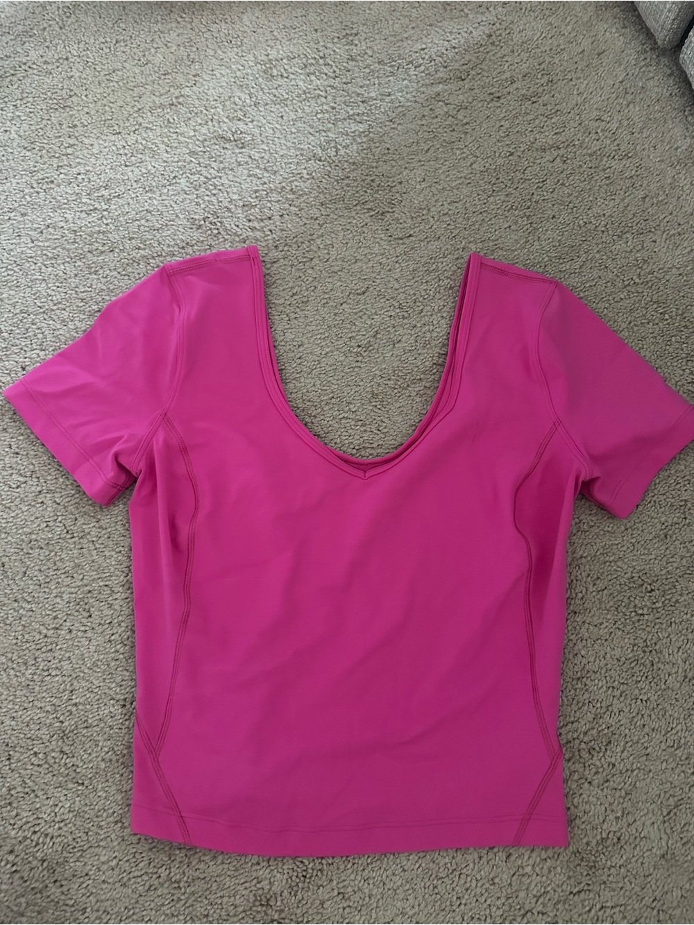 lululemon athletica Short Sleeve Scoop Neck Top in Fuchsia Pink